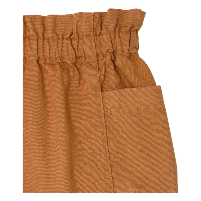 Pantalones cortos de algodón ecológico Nougat | Camel