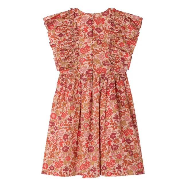 Robe Lizzy Fleurie Coton Bio | Vieux Rose