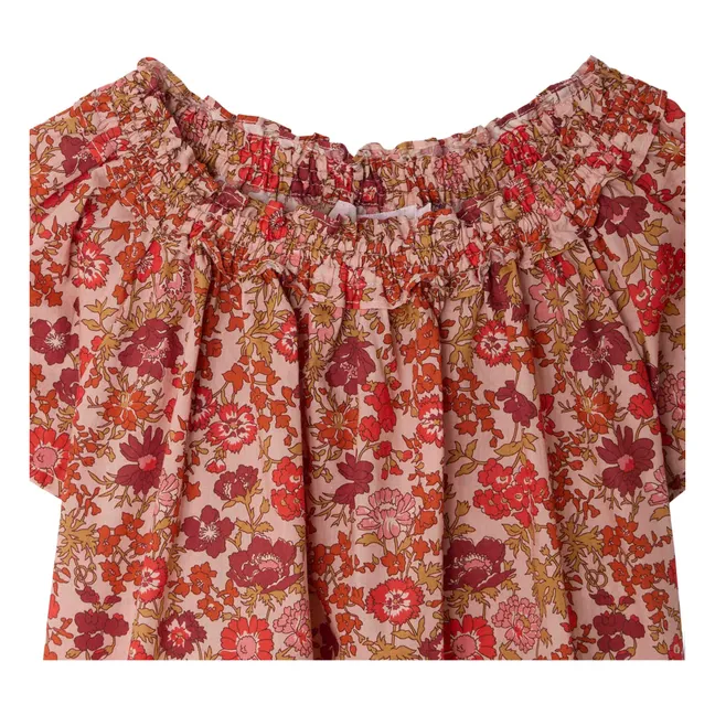 Blouse Goldia Fleurie Coton Bio | Vieux Rose