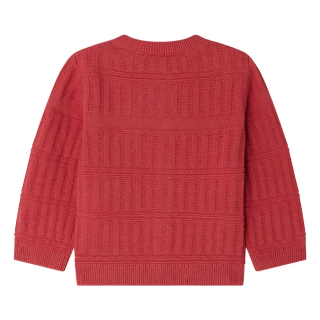 Cardigan Giovina Coton Bio | Rouge framboise