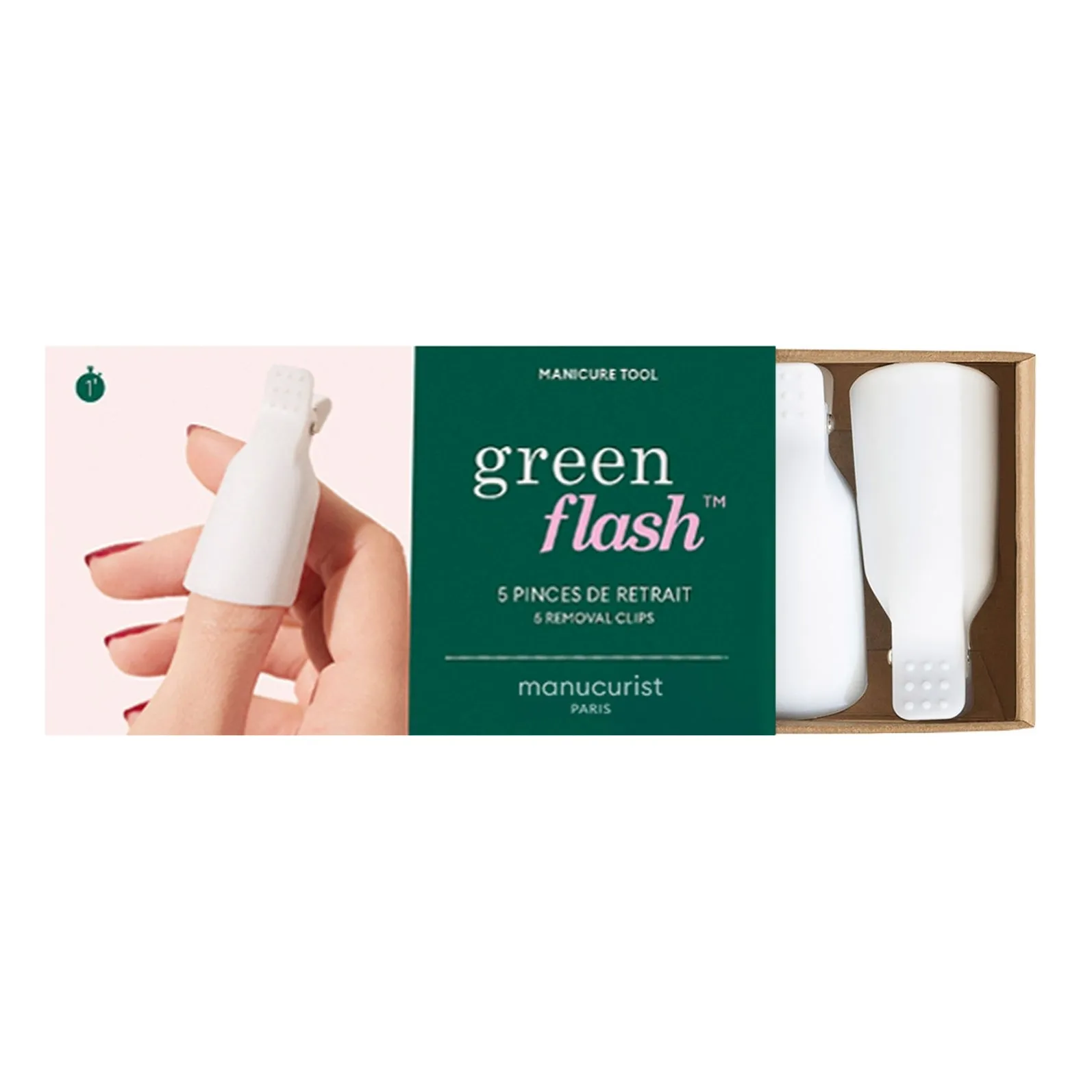 Manucurist Untinted Green Flash Gel Removal Clips
