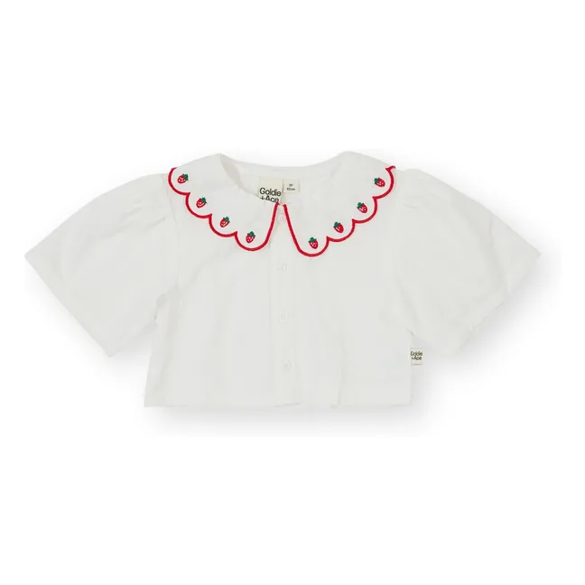Blouse Crop Fraises | Ivoire