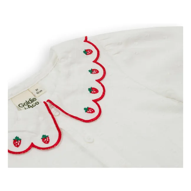 Blouse Crop Fraises | Ivoire
