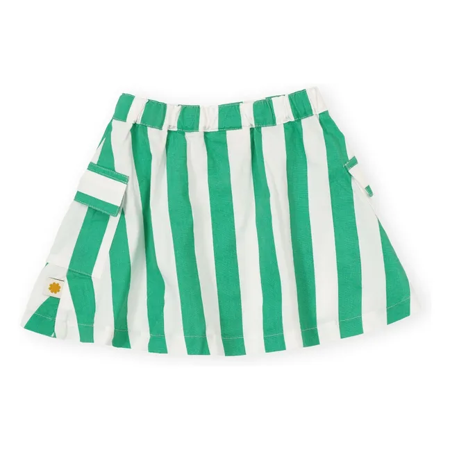 Falda con bolsillos de rayas | Verde