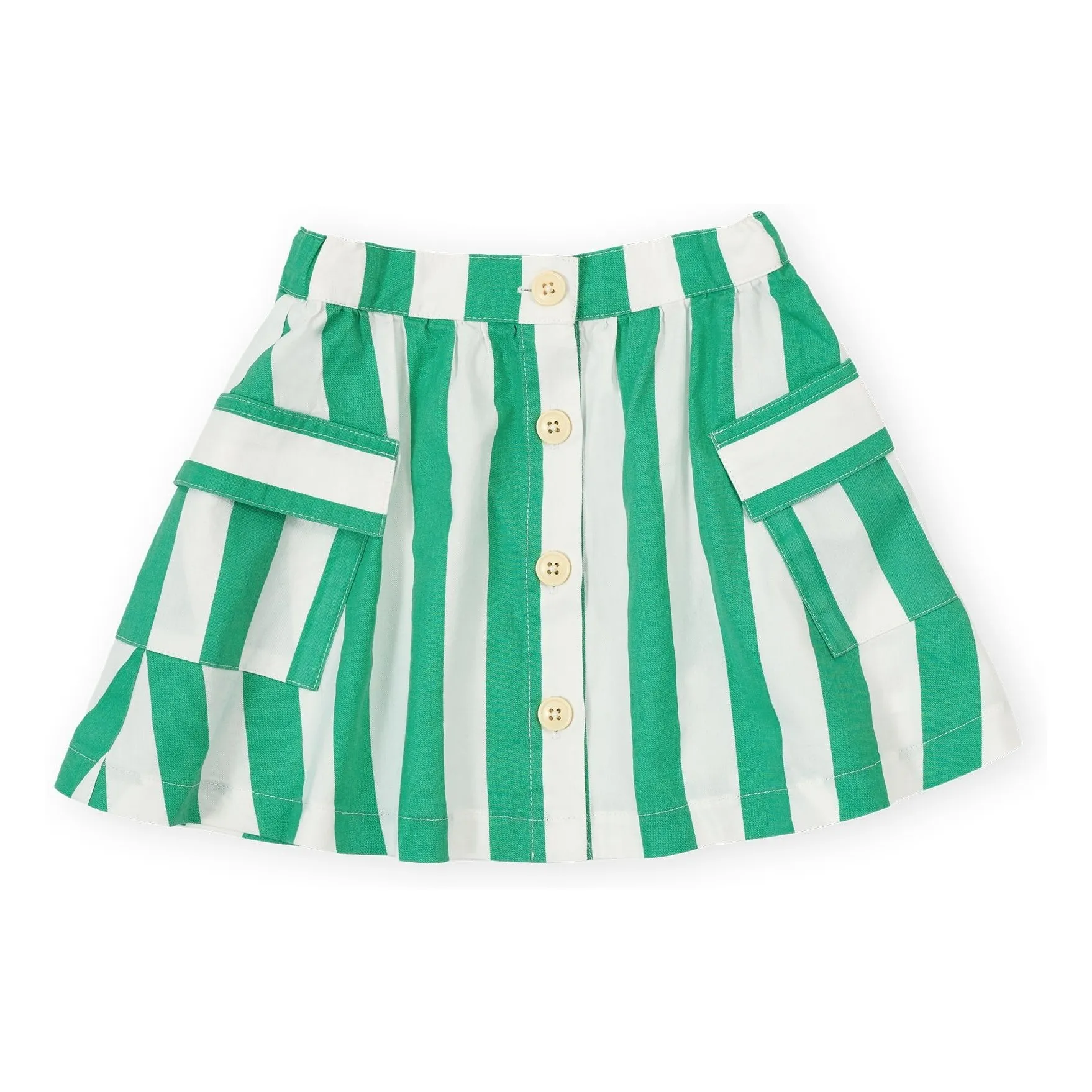 Goldie + Ace Green Striped Pockets Skirt
