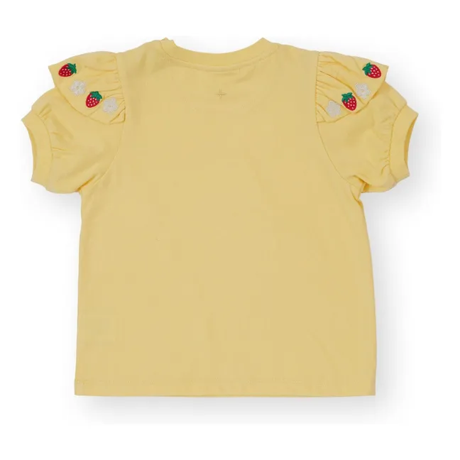 Camiseta con volante fresa | Amarillo