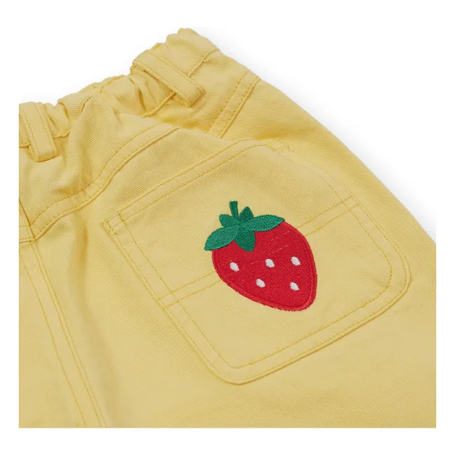 Pantalones cortos vaqueros lisos | Amarillo