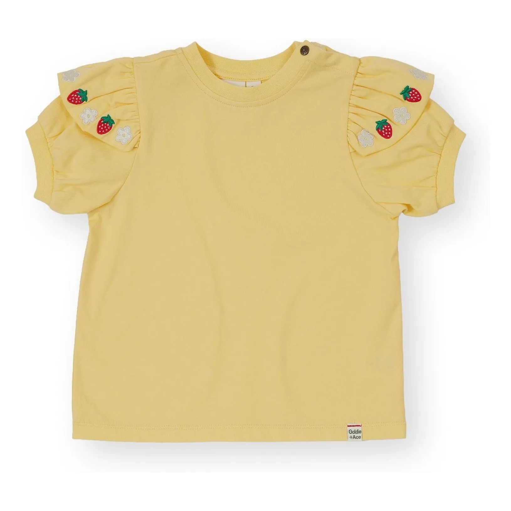 Goldie + Ace Yellow Strawberry Ruffle T-Shirt