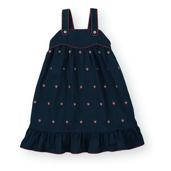 Vestido de fresas con volantes | Azul Marino