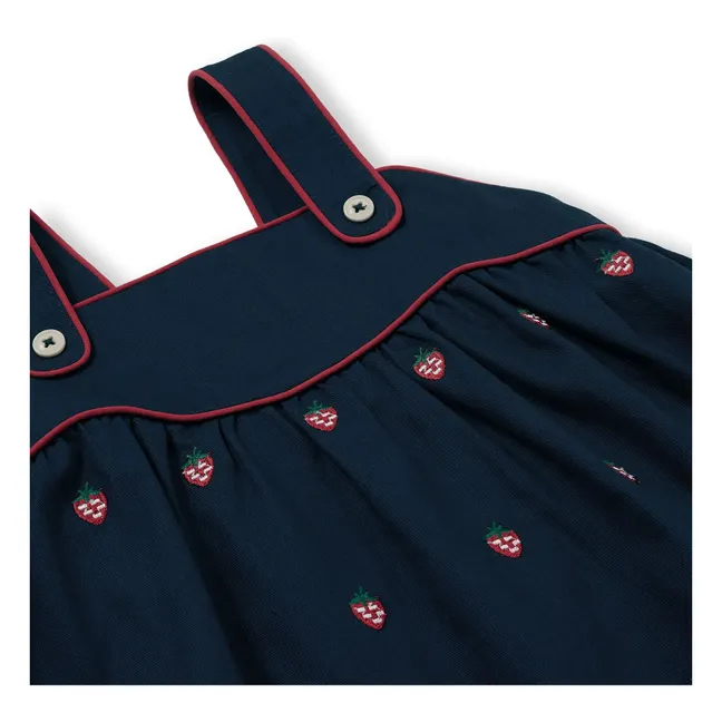 Robe Volants Fraises | Bleu marine