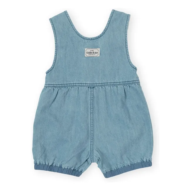 Combishort Fraises Chambray | Bleu