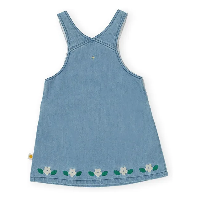 Robe Tablier Denim Fraises | Bleu