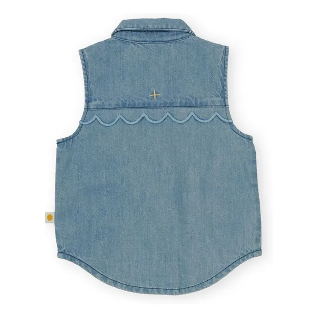 Gilet Sans Manches Chambray | Bleu