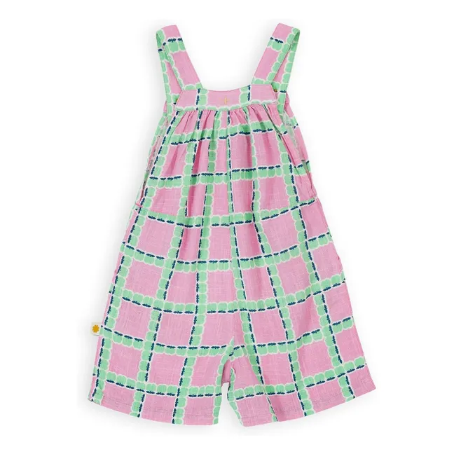 Salopette Courte Carreaux | Rose