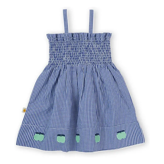 Vestido estampado de cuadros | Azul