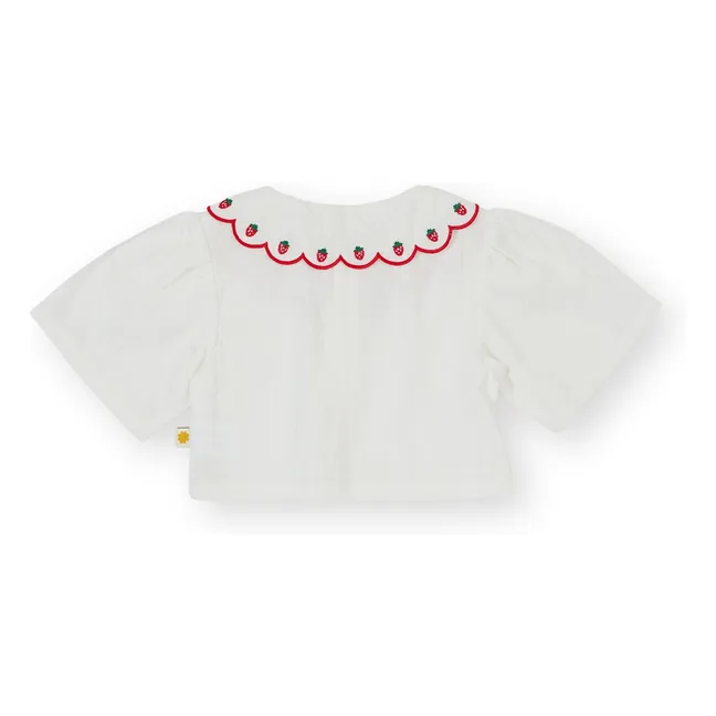 Blouse Crop Fraises | Ivoire