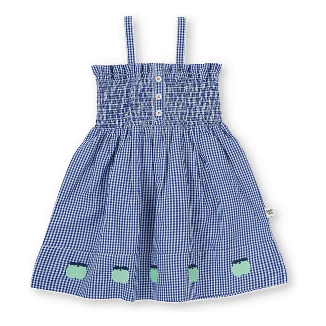 Vestido estampado de cuadros | Azul