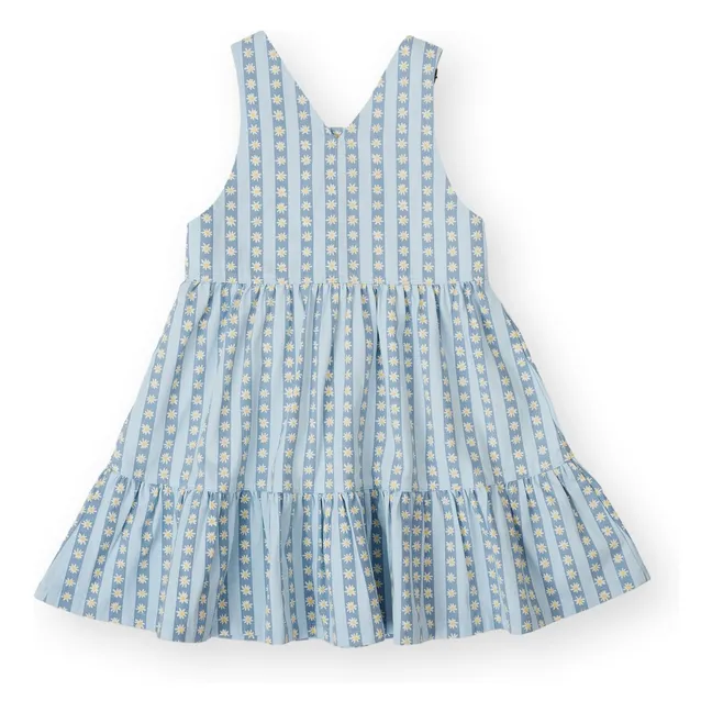 Exclusivité Goldie+Ace x Smallable - Robe Salopette Fleurie | Bleu