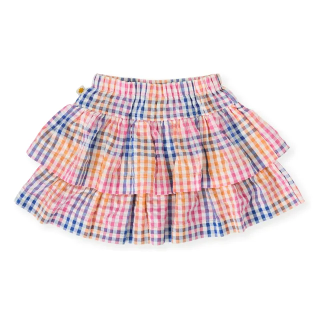 Exclusivité Goldie+Ace x Smallable - Falda Gingham Ruffle | Rosa
