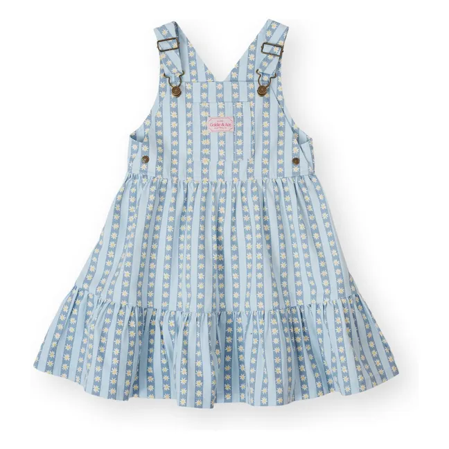 Exclusivité Goldie+Ace x Smallable - Robe Salopette Fleurie | Bleu