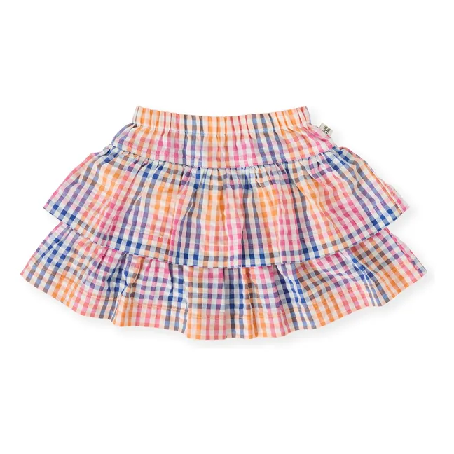Exclusivité Goldie+Ace x Smallable - Falda Gingham Ruffle | Rosa