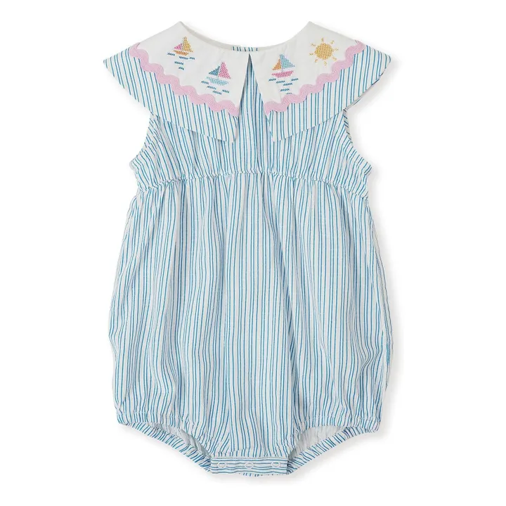 Pelele marinero a rayas | Azul- Imagen del producto n°0