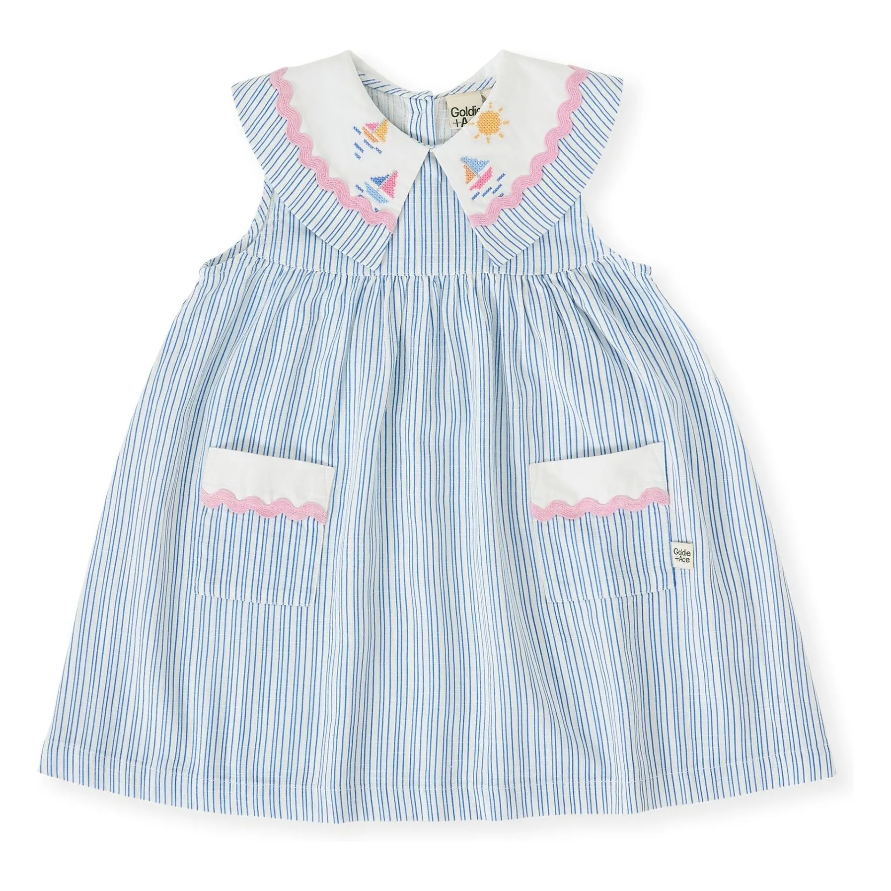 Goldie + Ace Blue Striped Sailor Dress