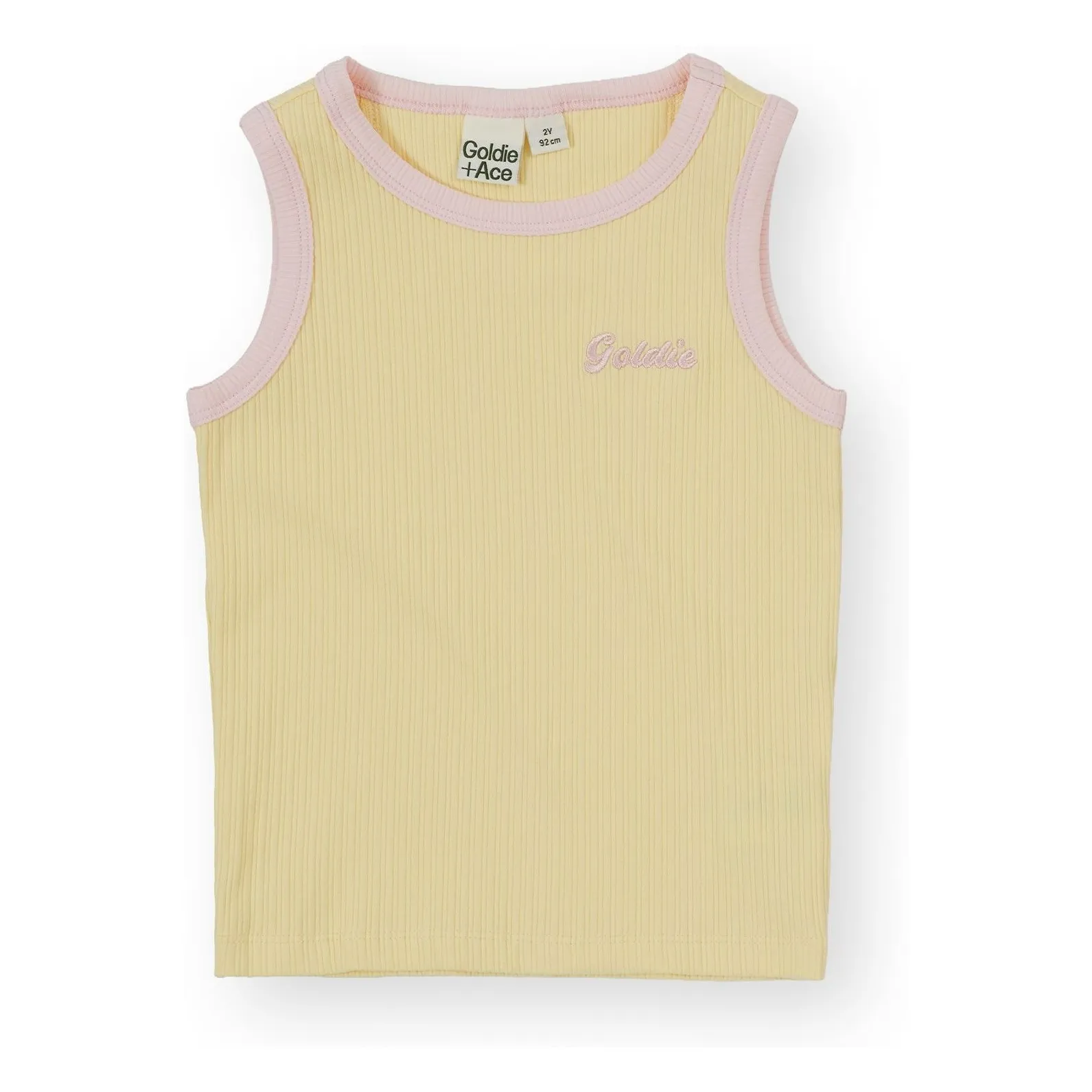 Goldie + Ace Yellow Contrast Rib Tank Top