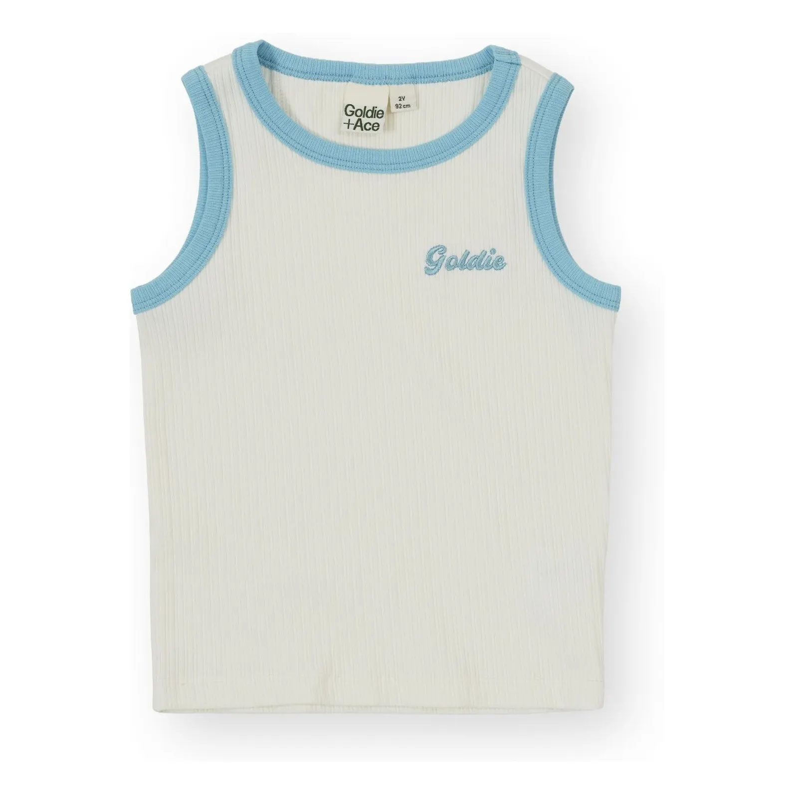 Goldie + Ace White Contrast Rib Tank Top