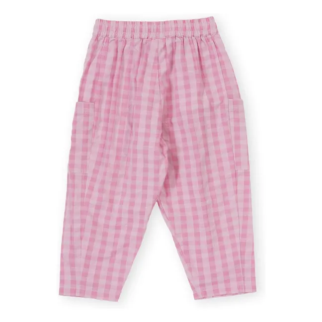 Pantalones con bolsillos Vichy | Rosa