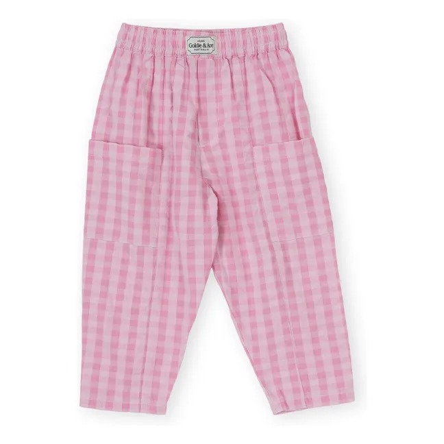Pantalones con bolsillos Vichy | Rosa