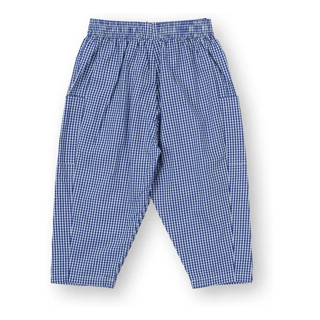 Pantalon Poches Carreaux | Bleu