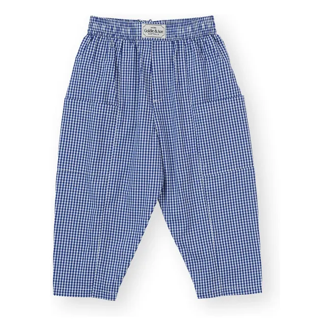 Pantalon Poches Carreaux | Bleu