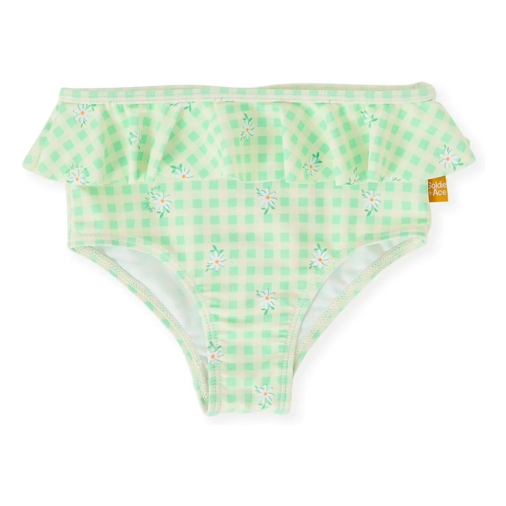 Goldie + Ace Green Carreaux Fleurie Bath Panties