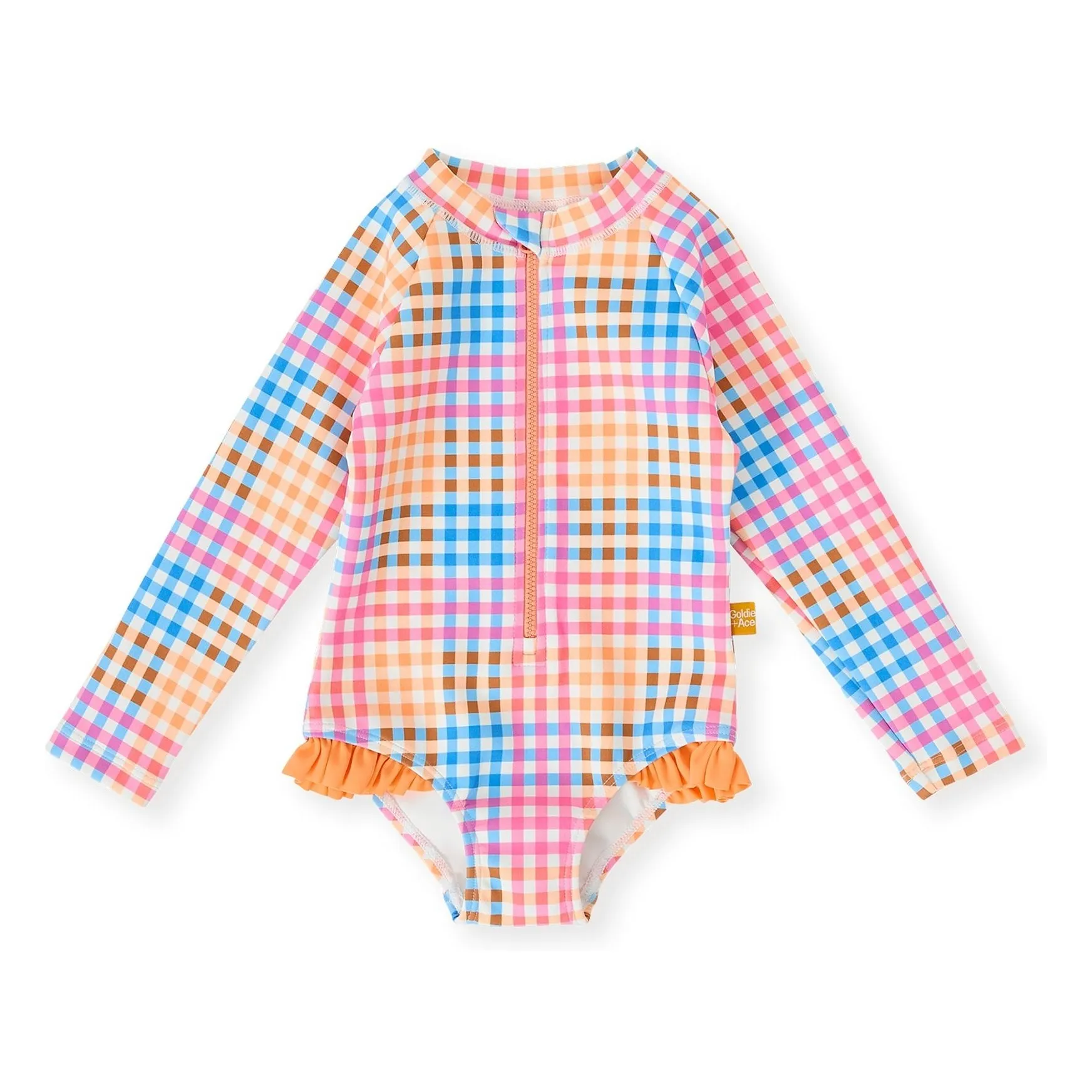 Goldie + Ace Pink Long Sleeve Tile Swimsuit