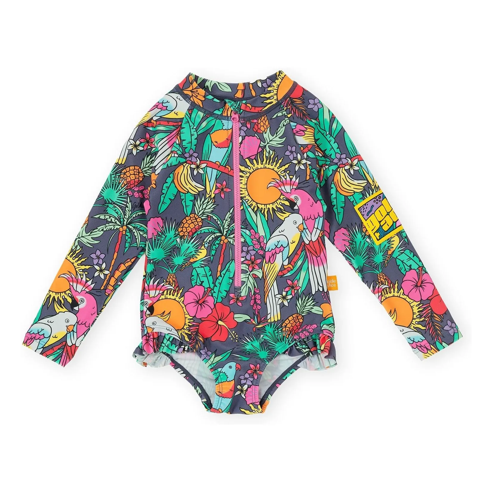 Goldie + Ace Navy Blue Paradise Long Sleeve Swimsuit