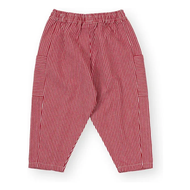 Pantalon Rayé | Rouge