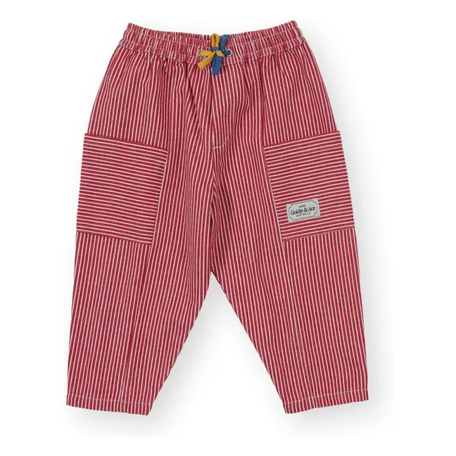 Pantalon Rayé | Rouge