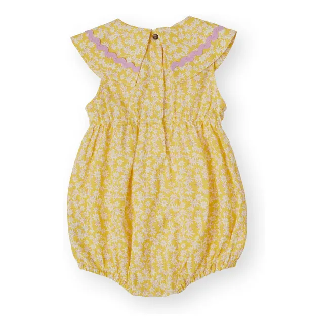 Pelele floral de lino | Amarillo