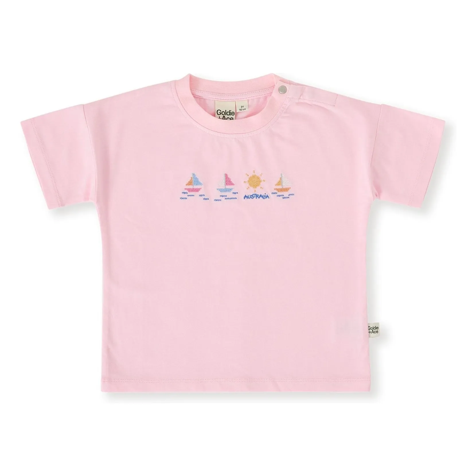 Goldie + Ace Pale Pink Bateaux T-Shirt