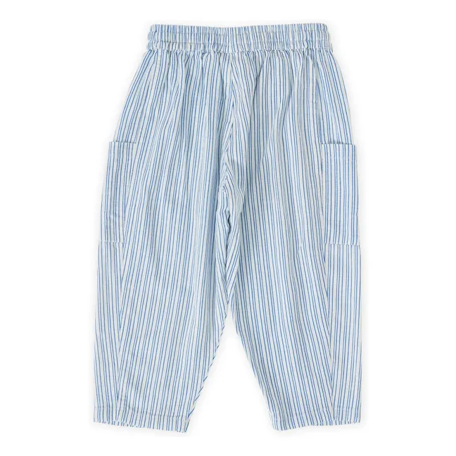 Pantalon Cargo Rayé | Bleu