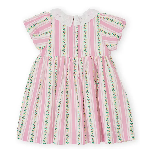 Robe Smockée Rayée | Rose