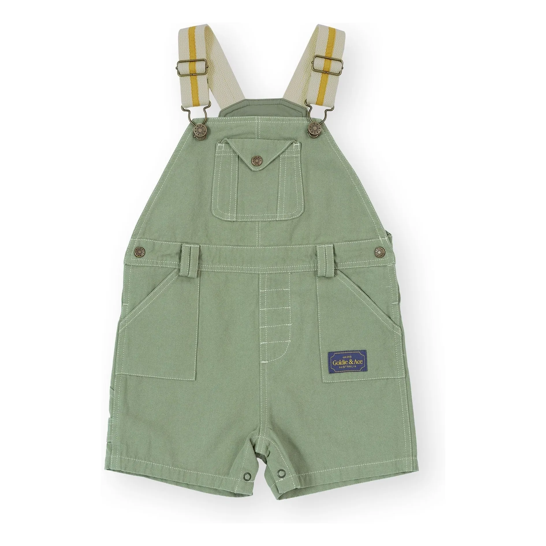 Goldie + Ace Khaki Utility Short Dungarees