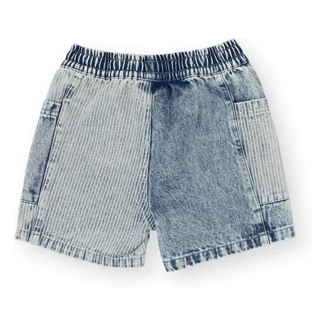 Short Denim Rayé | Bleu