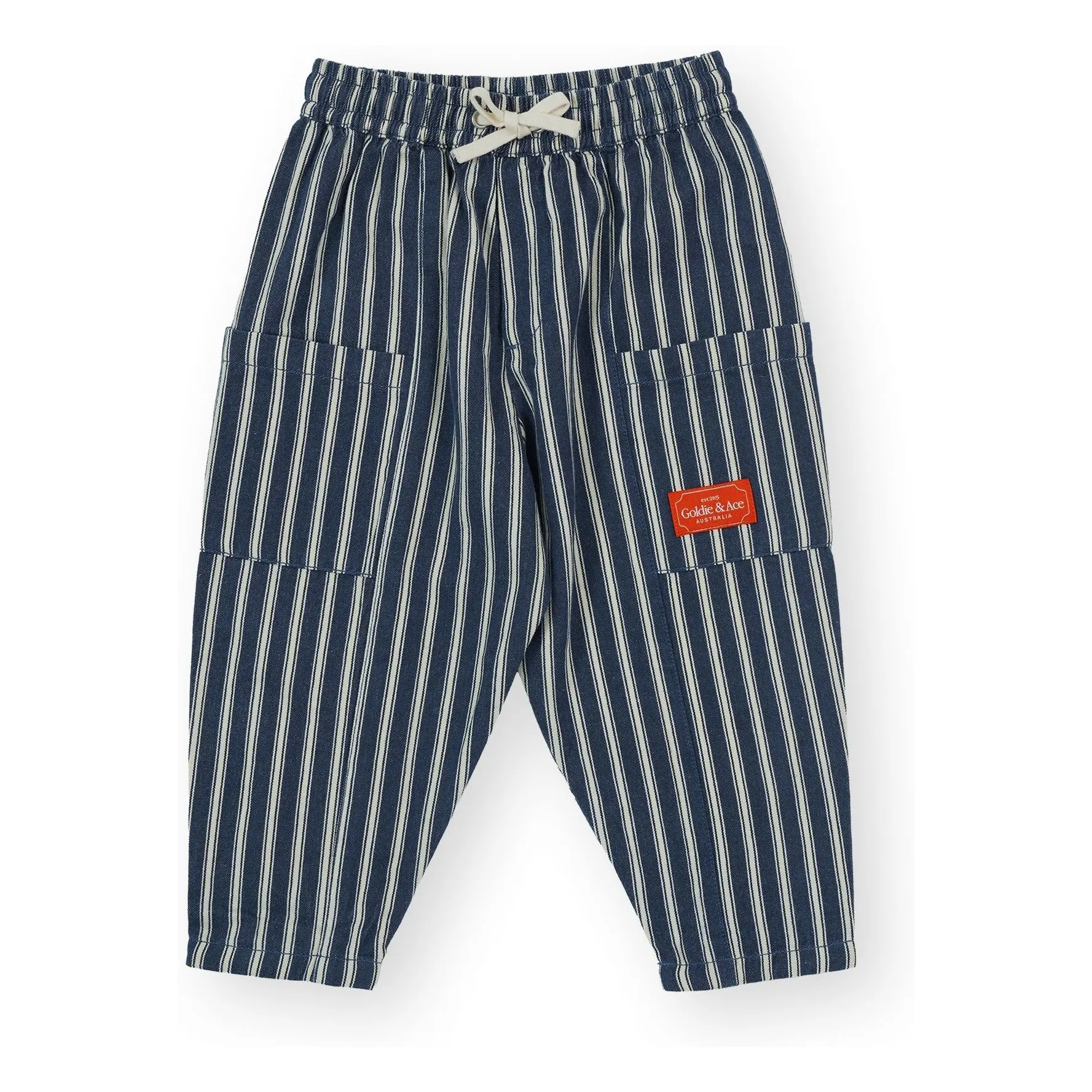 Goldie + Ace Dark Blue Striped Pants