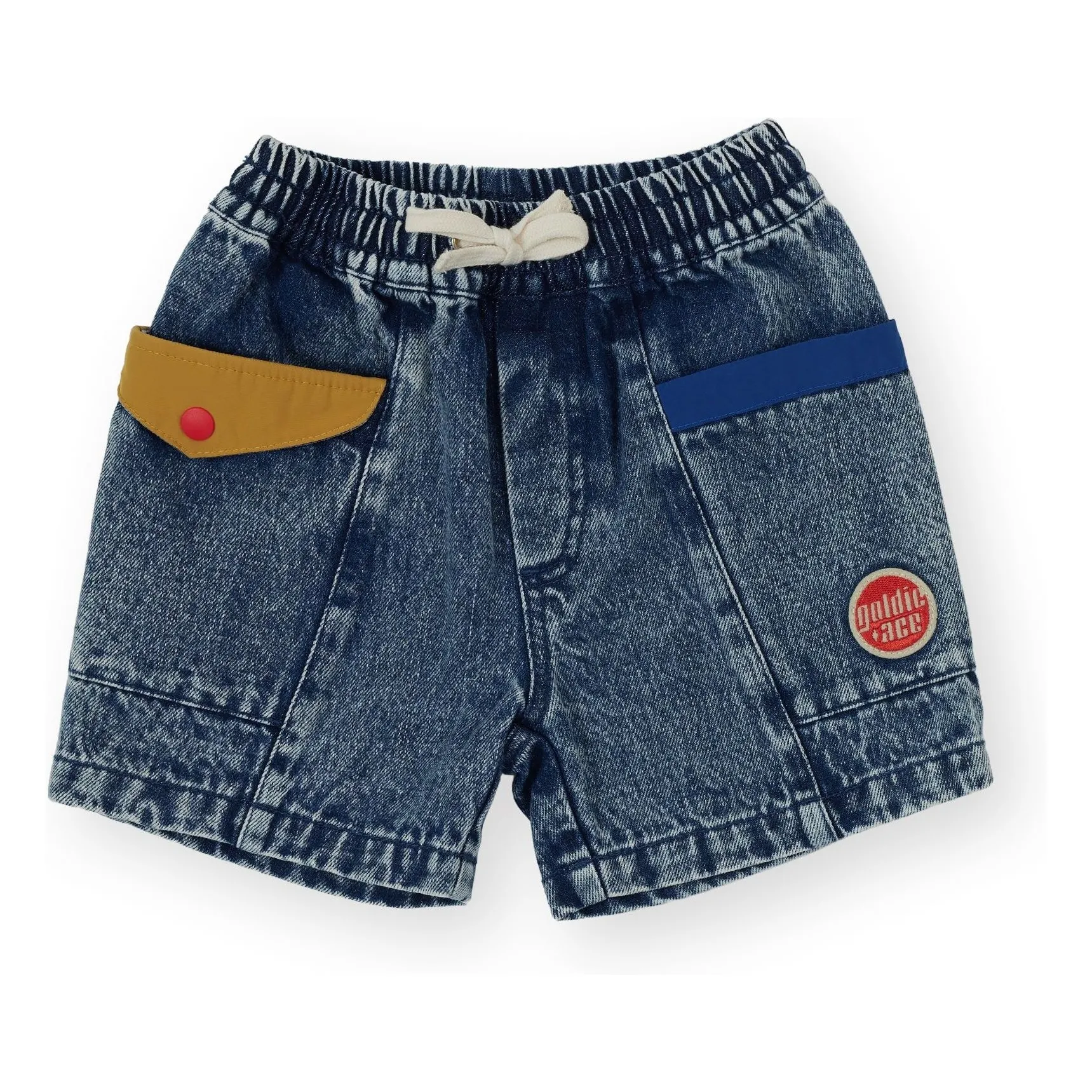 Goldie + Ace Blue Colorblock Vintage Denim Shorts