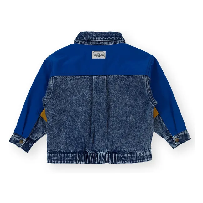 Veste Denim Colorblock Vintage | Bleu