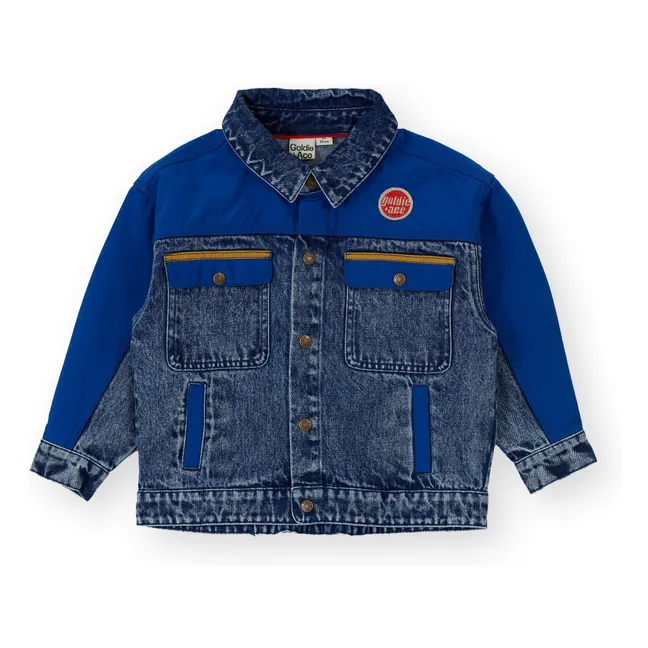 Colorblock Vintage Denim Jacket | Blue