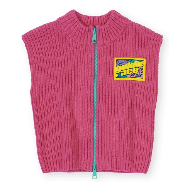 Gilet Sans Manches Côtelé | Rose