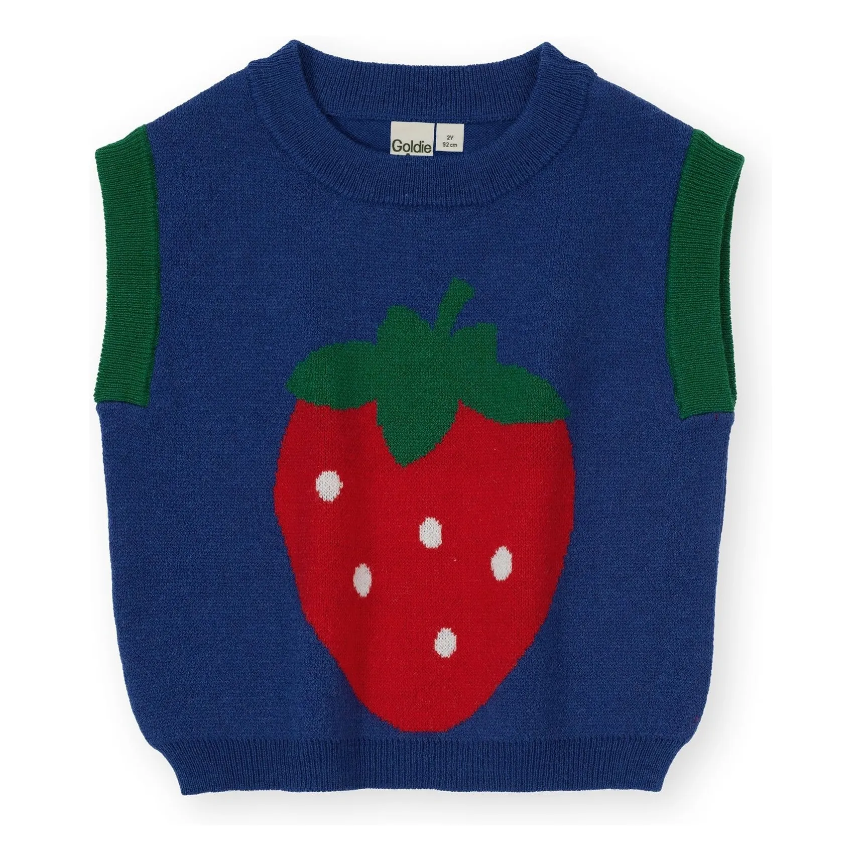 Goldie + Ace Dark Blue Strawberry Sleeveless Sweater